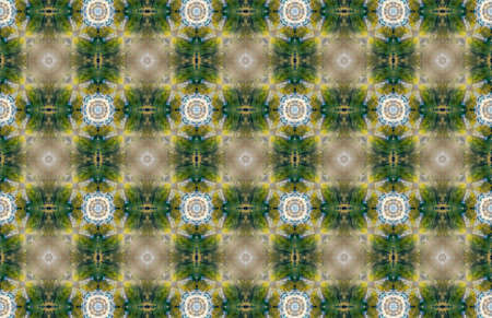 Blue Ethnic pattern. Abstract kaleidoscope fabric design.