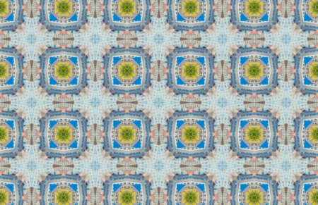 Colored Ethnic pattern. Abstract kaleidoscope fabric design.の写真素材