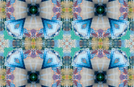 Colored Ethnic pattern. Abstract kaleidoscope fabric design.の写真素材