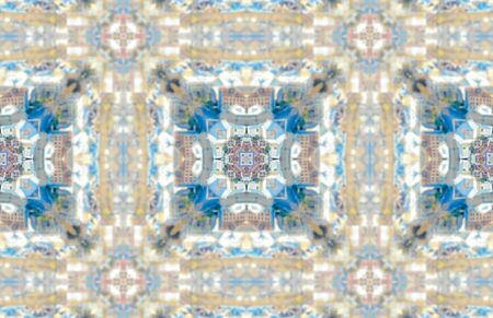 Colored Ethnic pattern. Abstract kaleidoscope fabric design.の写真素材