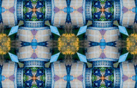 White Ethnic pattern. Abstract kaleidoscope fabric design.の写真素材