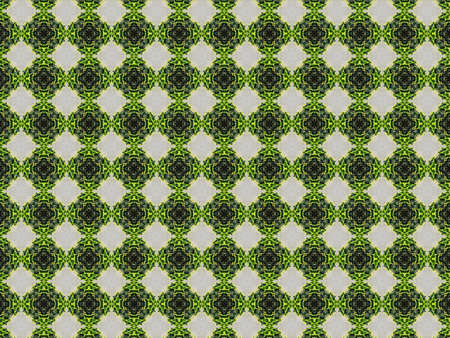 Green Ethnic pattern. Abstract kaleidoscope fabric design.