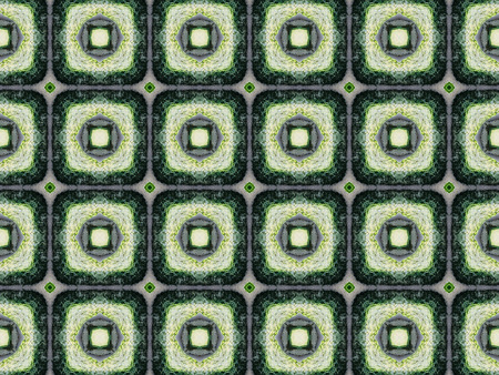 Green Ethnic pattern. Abstract kaleidoscope fabric design.の写真素材