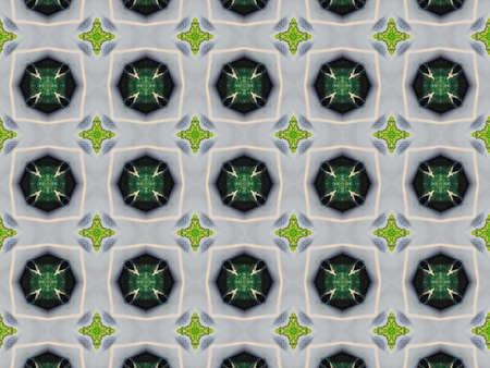 Green Ethnic pattern. Abstract kaleidoscope fabric design.