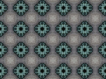 Green Ethnic pattern. Abstract kaleidoscope fabric design.