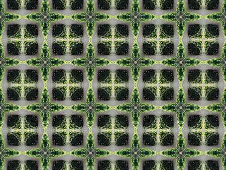 Green Ethnic pattern. Abstract kaleidoscope fabric design.