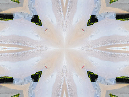 Green Ethnic pattern. Abstract kaleidoscope fabric design.の写真素材