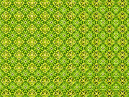 Green Ethnic pattern. Abstract kaleidoscope fabric design.