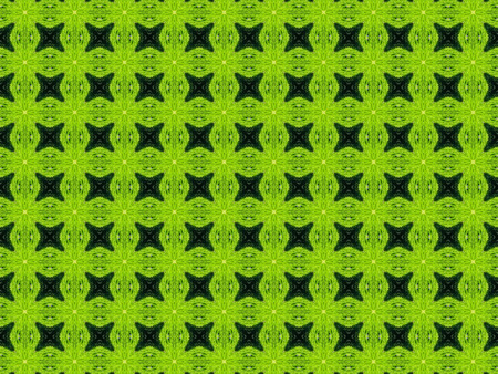 Green Ethnic pattern. Abstract kaleidoscope fabric design.の写真素材