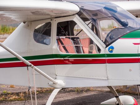 airplain private jet exhibition in Riga, Latvia.の写真素材