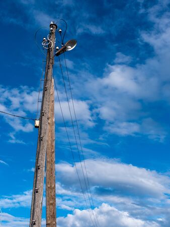 an image of street light on blue skyの写真素材