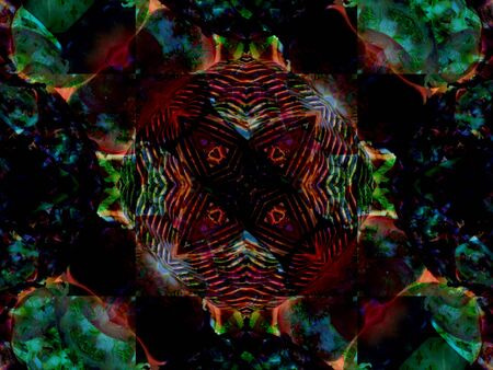 Colorful seamless mandala design abstract kaleidoscope backgroundの写真素材