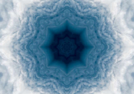 blue color drawing in kaleidoscope pattern - blue color drawing in kaleidoscope pattern for backgroundの写真素材