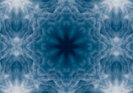 blue color drawing in kaleidoscope pattern - blue color drawing in kaleidoscope pattern for backgroundの写真素材