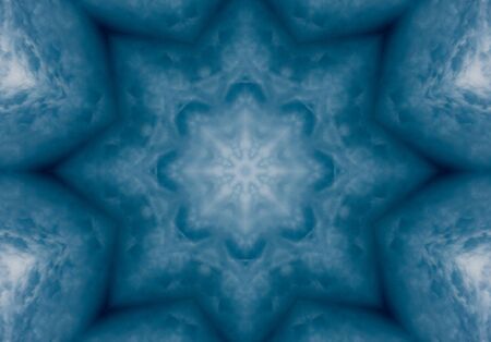 blue color drawing in kaleidoscope pattern - blue color drawing in kaleidoscope pattern for backgroundの写真素材