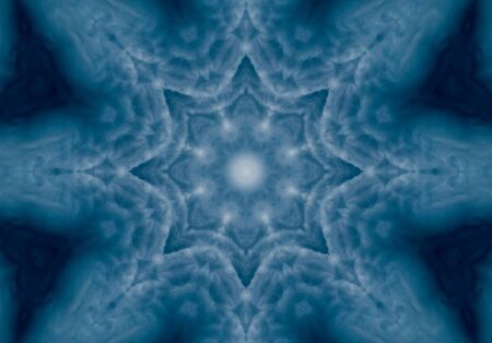 blue color drawing in kaleidoscope pattern - blue color drawing in kaleidoscope pattern for backgroundの写真素材