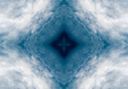 blue color drawing in kaleidoscope pattern - blue color drawing in kaleidoscope pattern for backgroundの写真素材