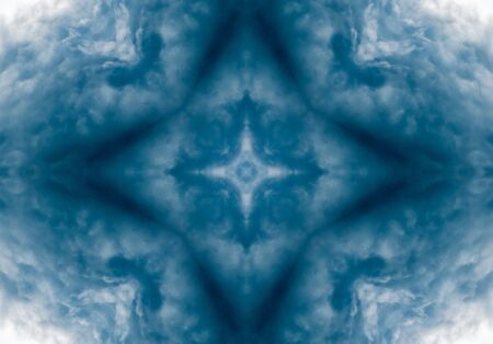 blue color drawing in kaleidoscope pattern - blue color drawing in kaleidoscope pattern for backgroundの写真素材