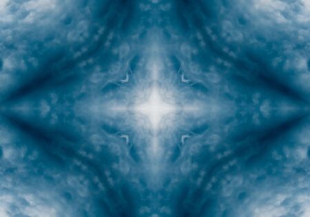 blue color drawing in kaleidoscope pattern - blue color drawing in kaleidoscope pattern for backgroundの写真素材