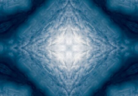 blue color drawing in kaleidoscope pattern - blue color drawing in kaleidoscope pattern for backgroundの写真素材