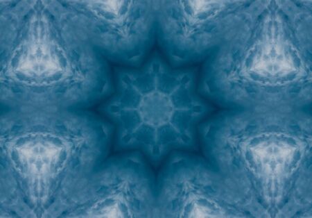 blue color drawing in kaleidoscope pattern - blue color drawing in kaleidoscope pattern for backgroundの写真素材