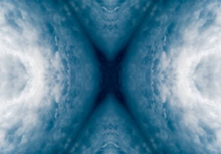 blue color drawing in kaleidoscope pattern - blue color drawing in kaleidoscope pattern for backgroundの写真素材