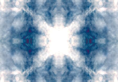 blue color drawing in kaleidoscope pattern - blue color drawing in kaleidoscope pattern for backgroundの写真素材