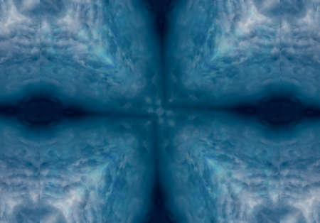 blue color drawing in kaleidoscope pattern - blue color drawing in kaleidoscope pattern for backgroundの写真素材