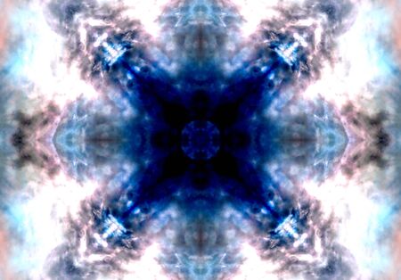 blue color drawing in kaleidoscope pattern - blue color drawing in kaleidoscope pattern for backgroundの写真素材