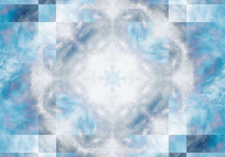 blue color drawing in kaleidoscope pattern - blue color drawing in kaleidoscope pattern for backgroundの写真素材