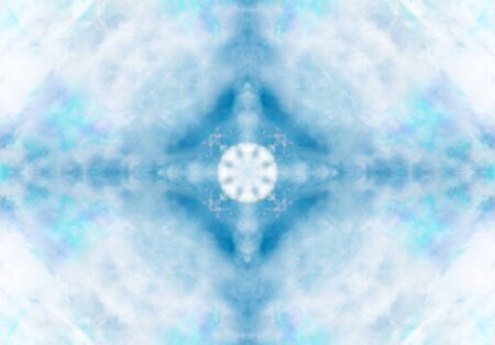 blue color drawing in kaleidoscope pattern - blue color drawing in kaleidoscope pattern for backgroundの写真素材