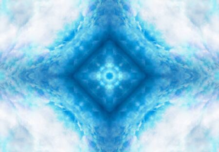 blue color drawing in kaleidoscope pattern - blue color drawing in kaleidoscope pattern for backgroundの写真素材