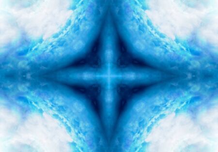blue color drawing in kaleidoscope pattern - blue color drawing in kaleidoscope pattern for backgroundの写真素材
