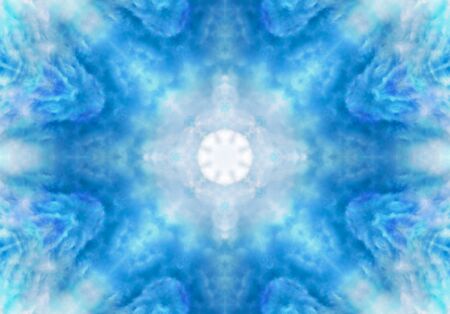 blue color drawing in kaleidoscope pattern - blue color drawing in kaleidoscope pattern for backgroundの写真素材