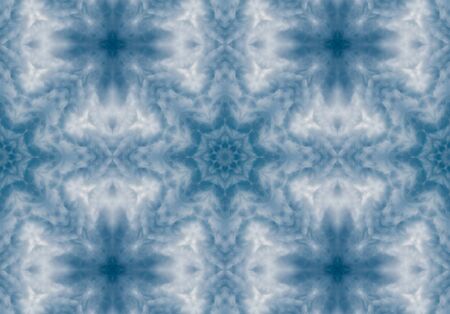 blue color drawing in kaleidoscope pattern - blue color drawing in kaleidoscope pattern for backgroundの写真素材