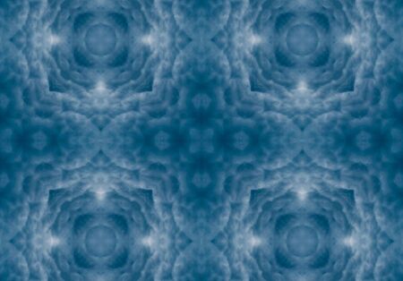 blue color drawing in kaleidoscope pattern - blue color drawing in kaleidoscope pattern for backgroundの写真素材