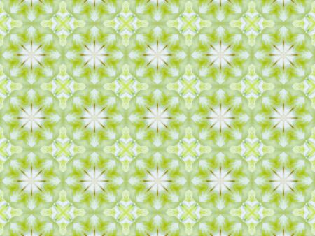 Green abstract kaleidoscope background texture, star designの写真素材