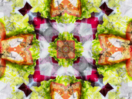 orange color drawing in kaleidoscope pattern - orange color drawing in kaleidoscope pattern for...