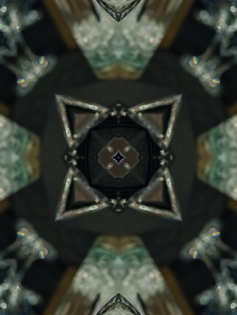 Brown Ethnic pattern. Abstract kaleidoscope fabric design.