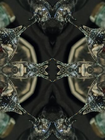 Brown Ethnic pattern. Abstract kaleidoscope fabric design.