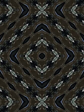 Brown Ethnic pattern. Abstract kaleidoscope fabric design.
