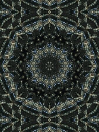 Brown Ethnic pattern. Abstract kaleidoscope fabric design.の写真素材