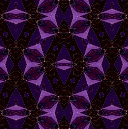 Abstract kaleidoscopic texture or background pattern design, purple colorの写真素材