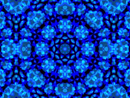 Light blue abstract kaleidoscope seamless background pattern