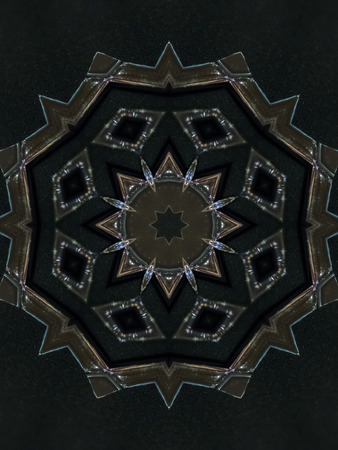 Brown Ethnic pattern. Abstract kaleidoscope fabric design.の写真素材