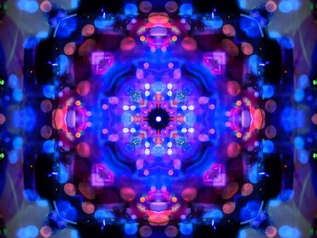 Abstract purple blue pattern texture, kaleidoscope seamless backgroundの写真素材