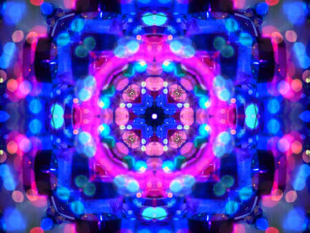 Abstract purple blue pattern texture, kaleidoscope seamless backgroundの写真素材