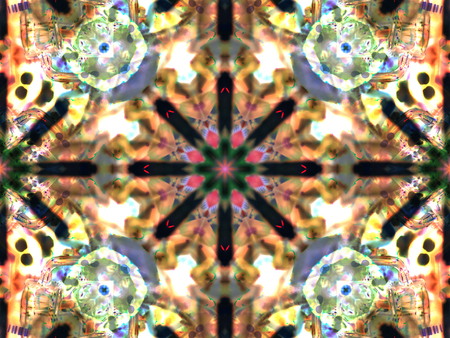 Pattern of Macro marigold orange flower, kaleidoscopeの写真素材