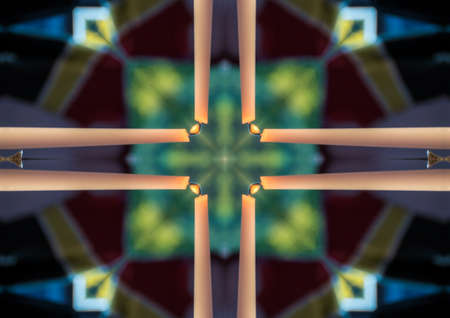 abstract colorful seamless pattern kaleidoscope, star paintingの写真素材