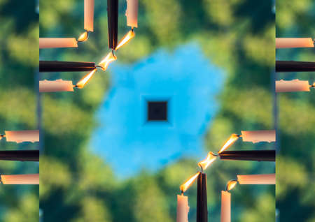 abstract colorful seamless pattern kaleidoscope, star paintingの写真素材